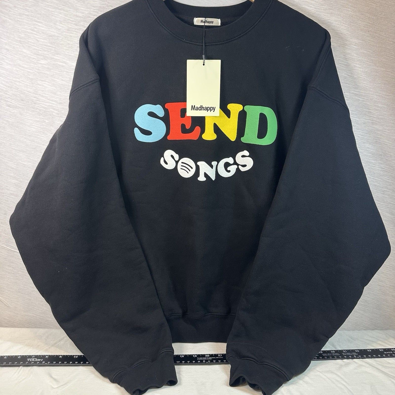 Madhappy Spotify Collab Black Send Songs Sweatshirt Sz L Music Rare